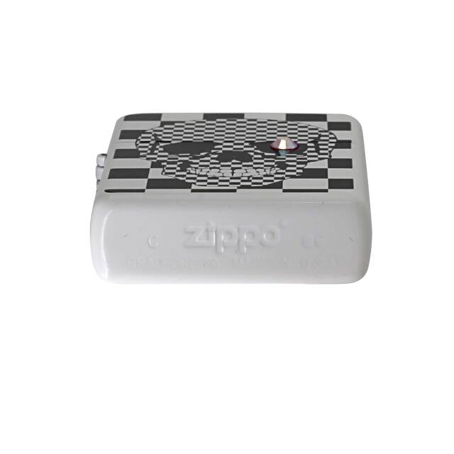 絶版/ヴィンテージ Zippo ジッポー 中古 2006年製造チェックドスカル