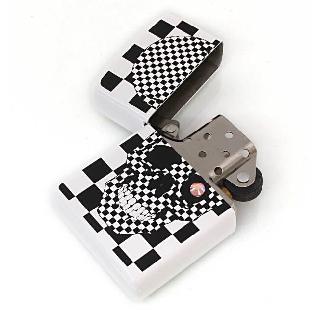 絶版/ヴィンテージ Zippo ジッポー 中古 2006年製造チェックドスカル