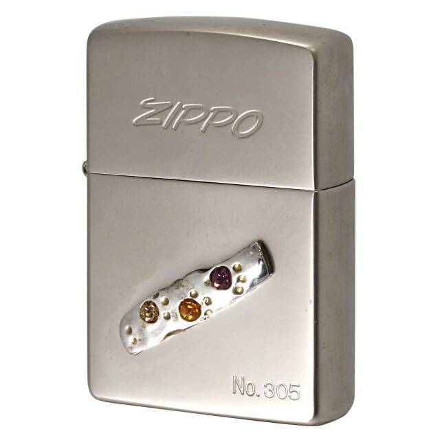 絶版/ヴィンテージ Zippo ジッポー 中古 2005年製造 限定 ラインストーン貼り シリアル番号 No.305  [A]使用感少なく状態が良い