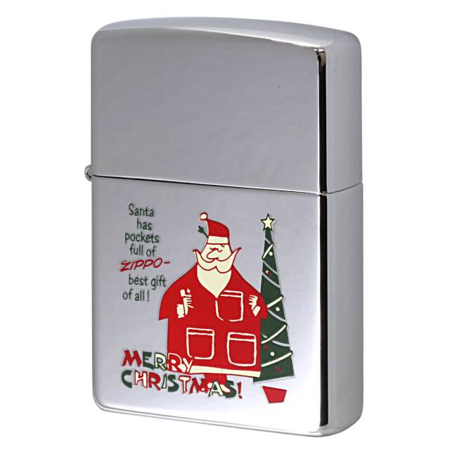 絶版/ヴィンテージ Zippo ジッポー 中古 1999年製造 クリスマスシリーズ MERRY CHRISTMAS！ サンタ  [S]ほぼ新品同様