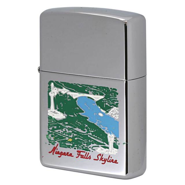 絶版/ヴィンテージ Zippo ジッポー 中古 2000年製造 カナダ製造 Niagara Falls Skyline ナイアガラの滝  [S]ほぼ新品同様