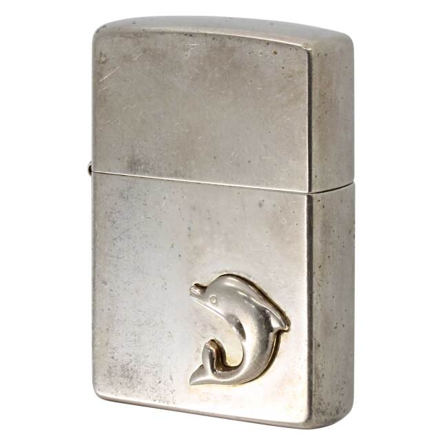 絶版/ヴィンテージ Zippo ジッポー 中古 1999年製造 DOLPHIN イルカ ワンポイントメタル  [C]使用感あり傷汚れあり