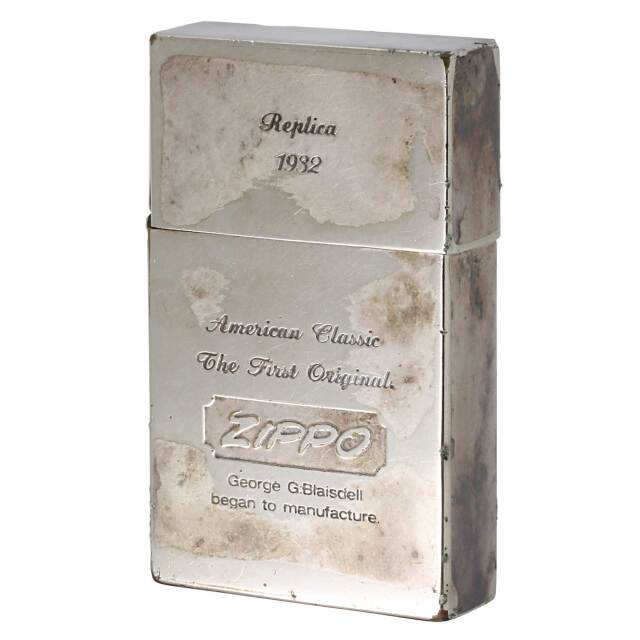 絶版/ヴィンテージ Zippo ジッポー 中古 2000年製造 1932レプリカ ファーストリリース ZIPPO LOGO エッチング 燻仕上げ  [C]使用感あり傷汚れあり