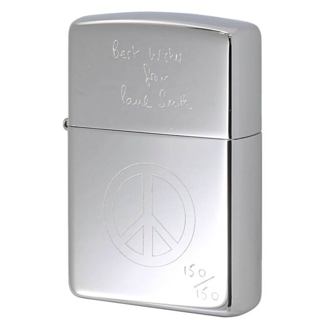 絶版/ヴィンテージ Zippo ジッポー 中古 2002年製造 ZIPPO Paul Smith ポール・スミス ピースマーク Best W:shes from Paul Smith シリアル番号 No.150  [S]ほぼ新品同様