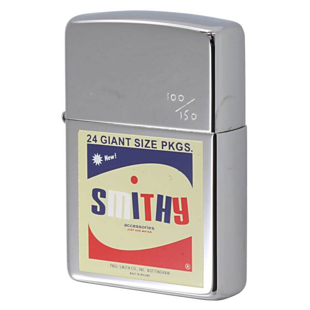 絶版/ヴィンテージ Zippo ジッポー 中古 2002年製造 ZIPPO Paul Smith ポール・スミス 24 GIANT SIZE PKGS. SMITHY シリアル番号 No.100  [S]ほぼ新品同様