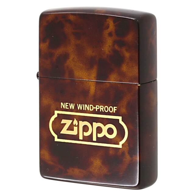 絶版/ヴィンテージ Zippo ジッポー 中古 1998年製造 ジッポ ロゴ べっこう柄 ZIPPO LOGO ブラウン  [A]使用感少なく状態が良い