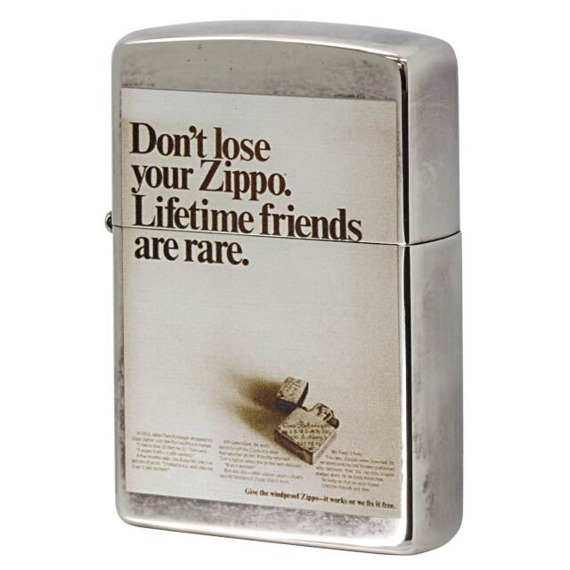絶版/ヴィンテージ Zippo ジッポー 中古 2006年製造 広告デザイン Do not lose your Zippo.Lifetime friends are rare.  [B]使用感ありやや傷汚れあり
