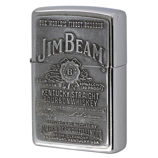絶版/ヴィンテージ Zippo ジッポー 中古 1998年製造 ジムビーム Jim Beam Pewter Emblem 250JB.928  [B]使用感ありやや傷汚れあり