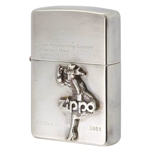 絶版/ヴィンテージ Zippo ジッポー 中古 2000年製造 限定 Windy Metal Limted Edition No.0351 ウインディ メタル  [B]使用感ありやや傷汚れあり