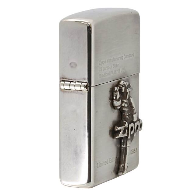絶版/ヴィンテージ Zippo ジッポー 中古 2000年製造限定 Windy Metal