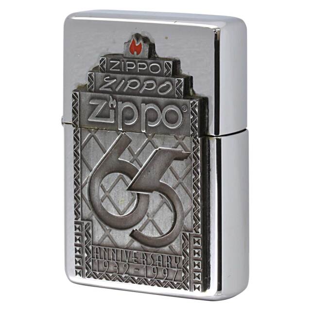 絶版/ヴィンテージ Zippo ジッポー 中古 1997年製造 65th Anniversary Commemorative 1997 Limited Edition フラットトップ  [B]使用感ありやや傷汚れあり