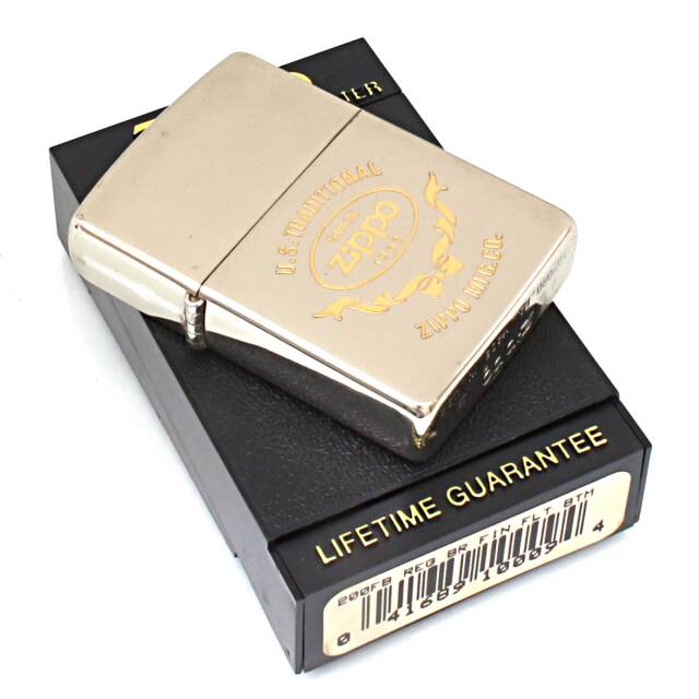 【絶版 新品 未使用品】Zippo　ジッポ　solid brass　1993年製 絶版/ヴィンテージ Zippo ジッポー 中古 1993年製造ジッポ ロゴ
