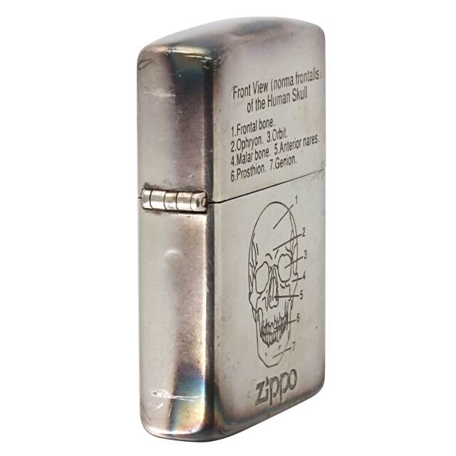 絶版/ヴィンテージ Zippo ジッポー 中古 1993年製造頭蓋骨正面図 Human