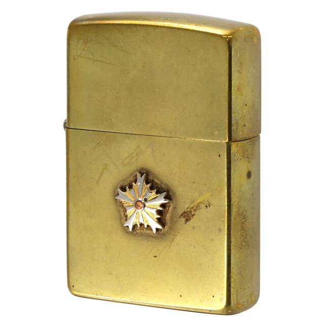 絶版/ヴィンテージ Zippo ジッポー 中古 2001年製造 ブラス エンブレム貼り  [C]使用感あり傷汚れあり
