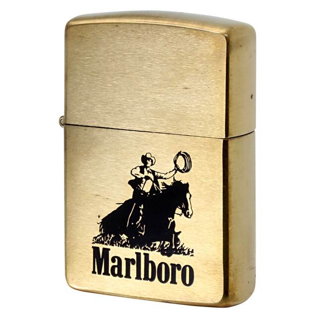 絶版/ヴィンテージ Zippo ジッポー 中古 1991年製造 Marlboro マルボロ カウボーイ ダブルイヤーコード  [S]ほぼ新品同様