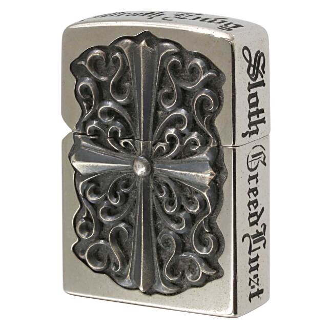 絶版/ヴィンテージ Zippo ジッポー 中古 2011年製造 フルメタルジャケット 2FMJ-CROS 銀メッキフルメタルジャケット 5面エッチング メタル貼り  [C]使用感あり傷汚れあり