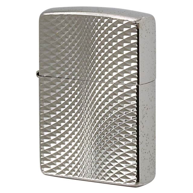 絶版/ヴィンテージ Zippo ジッポー 中古 2012年製造 ダイヤモンドカット 2EP-2D C A プラチナコーティング  [B]使用感ありやや傷汚れあり