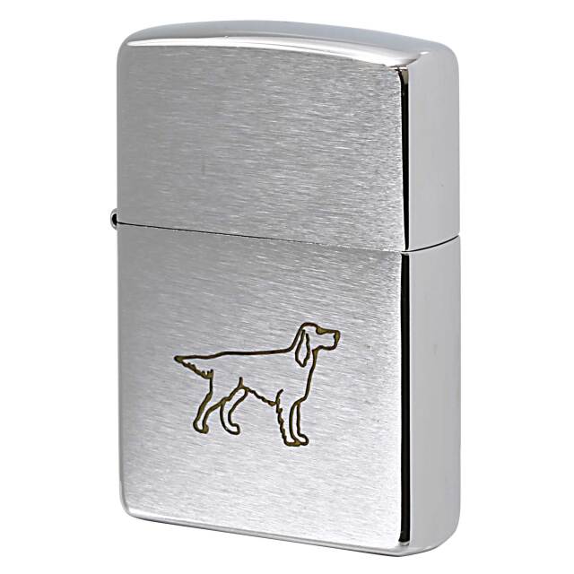 絶版/ヴィンテージ Zippo ジッポー 中古 1999年製造 犬 DOG ブラッシュドクローム  [B]使用感ありやや傷汚れあり