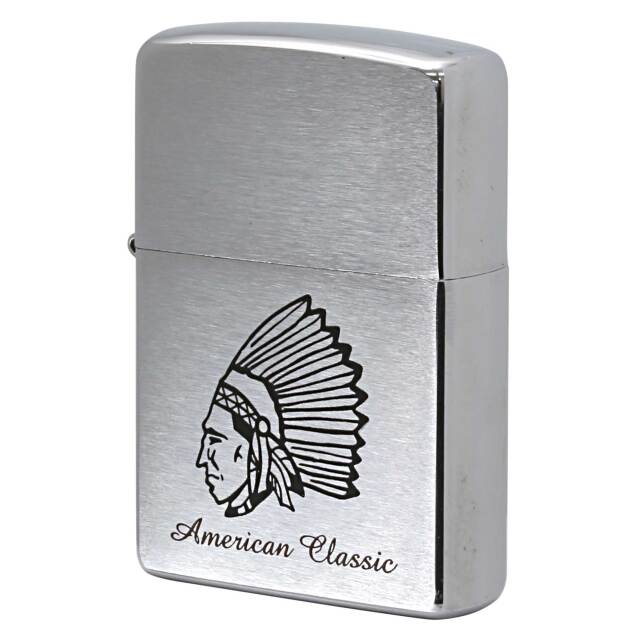 絶版/ヴィンテージ Zippo ジッポー 中古 2003年製造 アメリカンクラシック インディアン ネイティブアメリカン  [B]使用感ありやや傷汚れあり