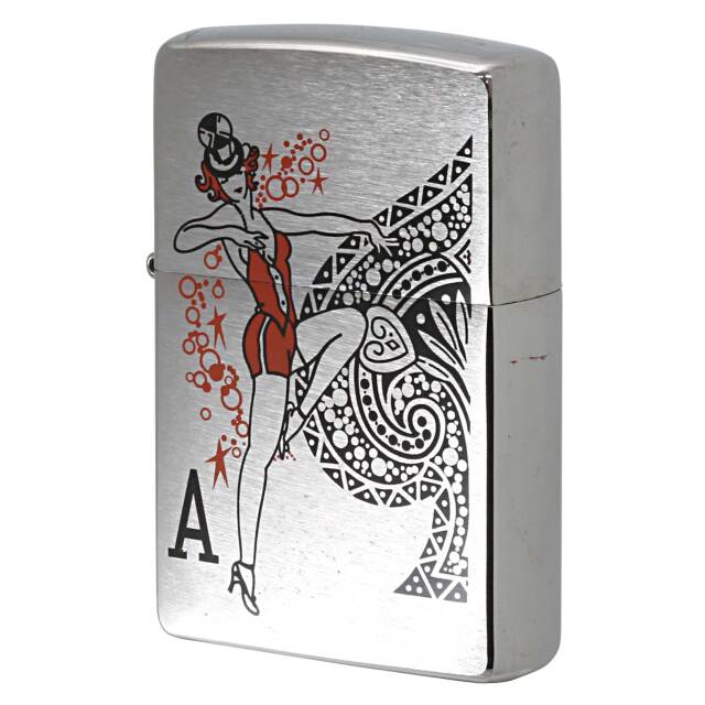 絶版/ヴィンテージ Zippo ジッポー 中古 2013年製造 トランプモチーフ レディー マジシャンガール  [S]ほぼ新品同様