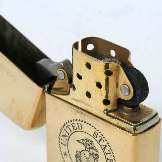 絶版/ヴィンテージ Zippo ジッポー 中古 1989年製造No.254 SOLID BRASS