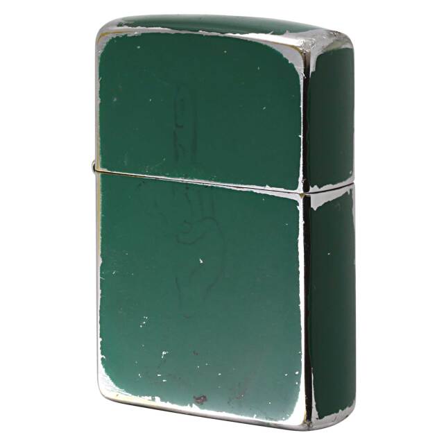 絶版/ヴィンテージ Zippo ジッポー 中古 2014年製造 Used Paint 20UP-G グリーン  [C]使用感あり傷汚れあり