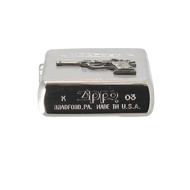 絶版/ヴィンテージ Zippo ジッポー 中古 2003年製造WALTHER P38 拳銃