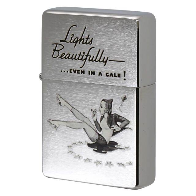 絶版/ヴィンテージ Zippo ジッポー 中古 2013年製造 1937レプリカ 28537 Skater Girl2 フラットトップビンテージ オールドポスターデザイン  [N]未使用・新品