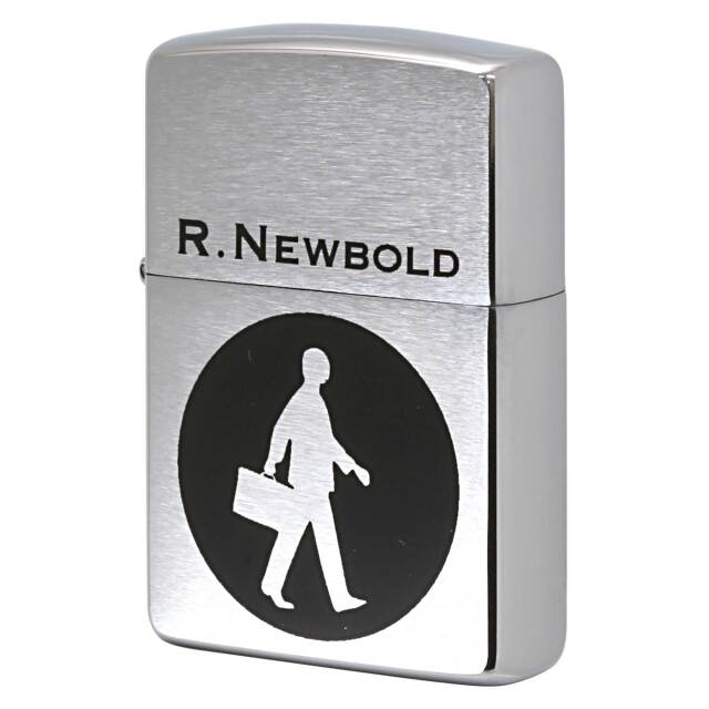 絶版/ヴィンテージ Zippo ジッポー 中古 1998年製造 ZIPPO R.Newbold アールニューボールド ロゴ 人 ビジネスマン  [S]ほぼ新品同様