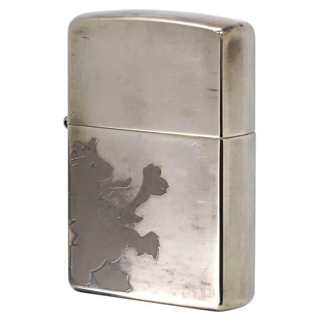 絶版/ヴィンテージ Zippo ジッポー 中古 2004年製造 ZIPPO R.Newbold アールニューボールド ロゴ GRY  [A]使用感少なく状態が良い