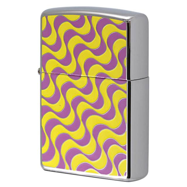 絶版/ヴィンテージ Zippo ジッポー 中古 2003年製造 ZIPPO Paul Smith ポール・スミス 試作品 ウエーブ ピンク イエロー  [S]ほぼ新品同様