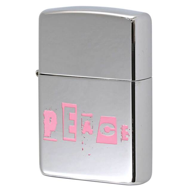 絶版/ヴィンテージ Zippo ジッポー 中古 2002年製造 ZIPPO Paul Smith ポール・スミス 試作品 Peace ピース ピンク  [S]ほぼ新品同様