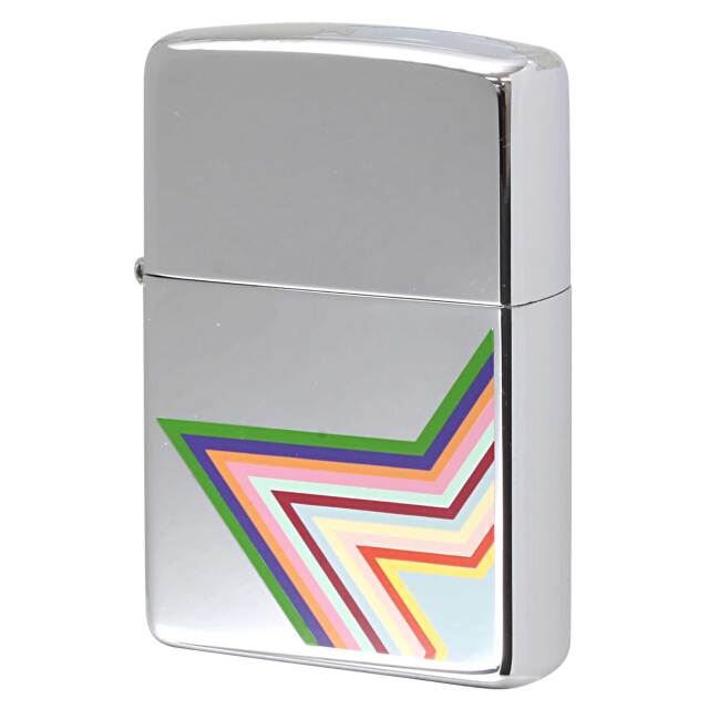 絶版/ヴィンテージ Zippo ジッポー 中古 2002年製造 ZIPPO Paul Smith シグネチャーストライプ スター  [S]ほぼ新品同様