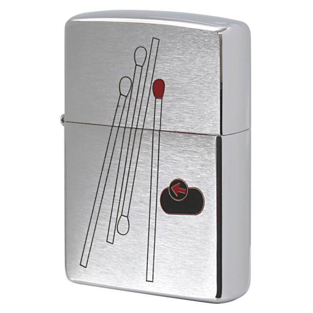 絶版/ヴィンテージ Zippo ジッポー 中古 2000年製造 ZIPPO R.Newbold アールニューボールド マッチ棒  [S]ほぼ新品同様