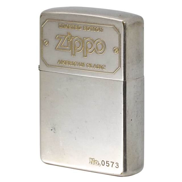 絶版/ヴィンテージ Zippo ジッポー 中古 2000年製造 プレート風デザイン LIMITED EDITION シリアルナンバー No.0573  [C]使用感あり傷汚れあり