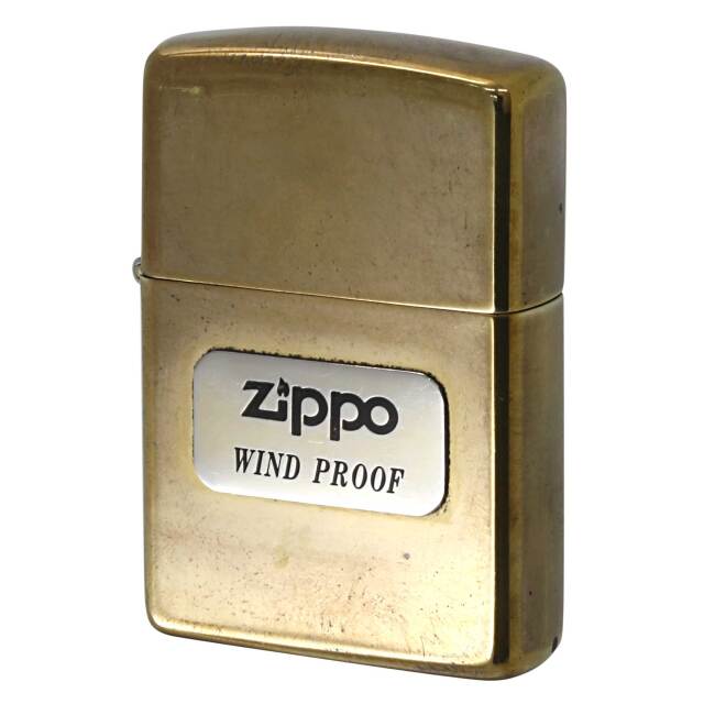 絶版/ヴィンテージ Zippo ジッポー 中古 1994年製造 #254 ZIPPOロゴ メタルプレート ブラス  [B]使用感ありやや傷汚れあり