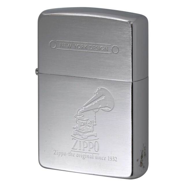 絶版/ヴィンテージ Zippo ジッポー 中古 1994年製造 蓄音機 New York Design  [A]使用感少なく状態が良い