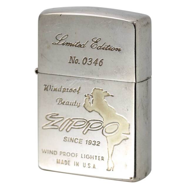 絶版/ヴィンテージ Zippo ジッポー 中古 1995年製造 ウインディ WINDY GIRL 限定 シリアル番号 No.0346  [C]使用感あり傷汚れあり