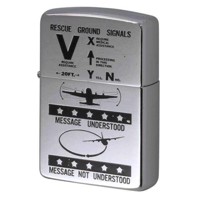 絶版/ヴィンテージ Zippo ジッポー 中古 1994年製造 ALPHA Sop- Survival ALPHA社 航空搭乗員 サバイバルシグナル  [A]使用感少なく状態が良い