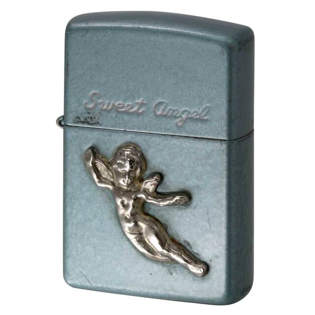 絶版/ヴィンテージ Zippo ジッポー 中古 1997年製造 Sweet angel スイート エンジェル ターコイズブルー  [B]使用感ありやや傷汚れあり