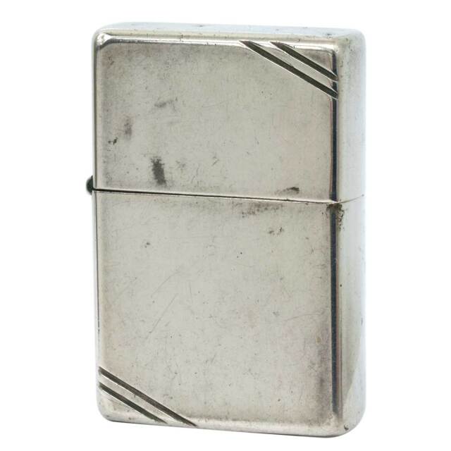 絶版/ヴィンテージ Zippo ジッポー 中古 1994年製造 Sterling Silver スターリングシルバー 純銀 フラットトップ ポリッシュ No.14  [C]使用感あり傷汚れあり