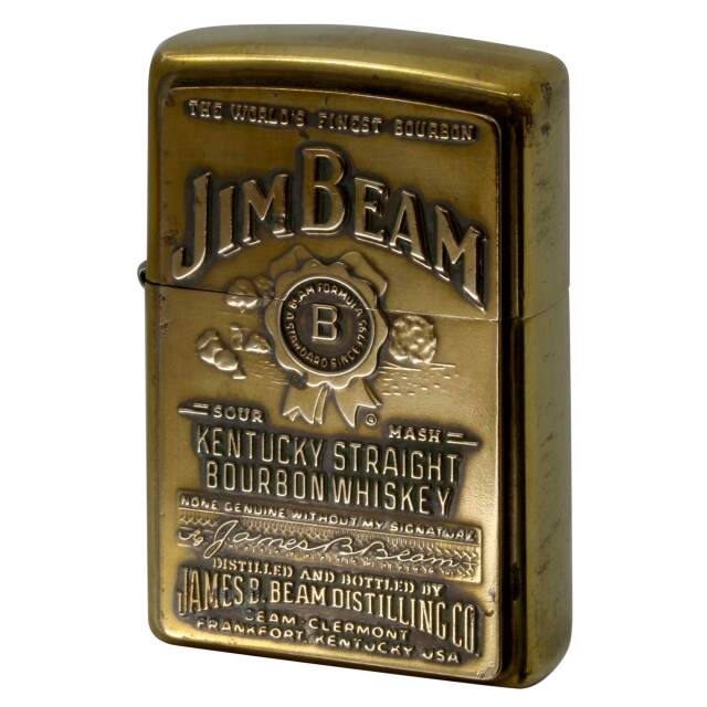 絶版/ヴィンテージ Zippo ジッポー 中古 1998年製造 ジム・ビーム Jim Beam Brass Emblem 254BJB.929  [C]使用感あり傷汚れあり