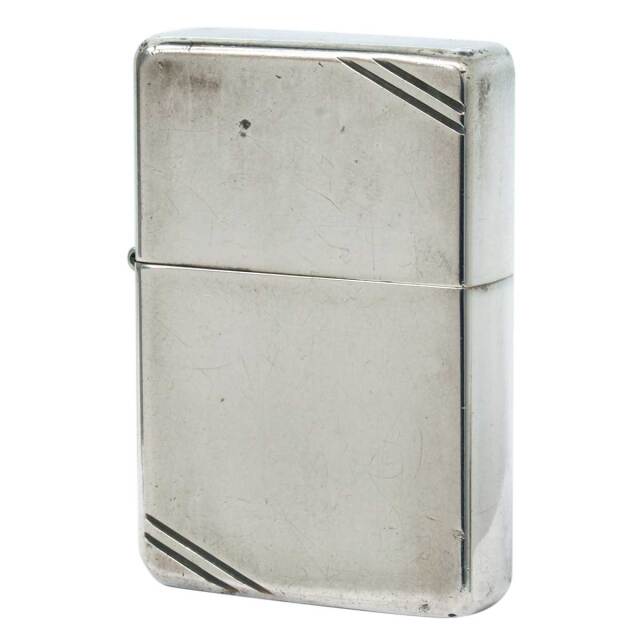 絶版/ヴィンテージ Zippo ジッポー 中古 2002年製造 Sterling Silver スターリングシルバー 純銀 フラットトップ ポリッシュ No.14  [C]使用感あり傷汚れあり