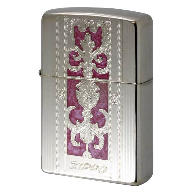 絶版/ヴィンテージ Zippo ジッポー 中古 2005年製造 アラベスク ライン ピンク Arabesque Line  [B]使用感ありやや傷汚れあり