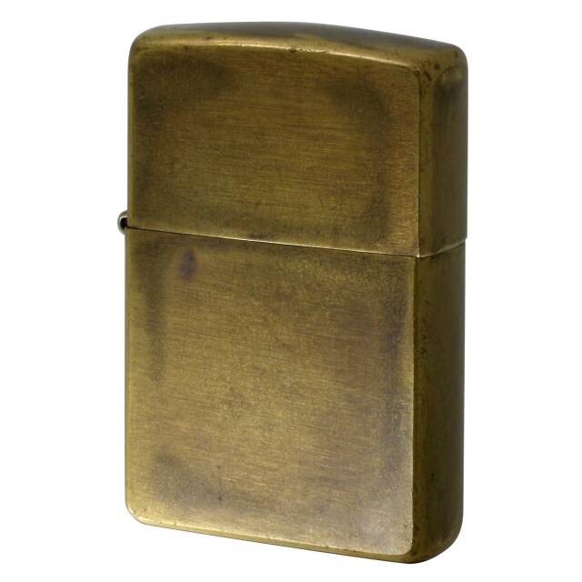 絶版/ヴィンテージ Zippo ジッポー 中古 2003年製造 ブラッシュドソリッドブラス No.204  [C]使用感あり傷汚れあり