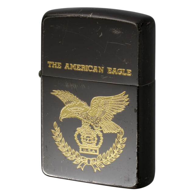 絶版/ヴィンテージ Zippo ジッポー 中古 1990年製造 THE AMERICAN EAGLE アメリカンイーグル グレー  [C]使用感あり傷汚れあり