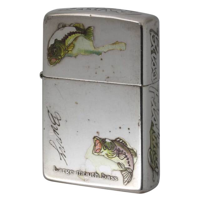絶版/ヴィンテージ Zippo ジッポー 中古 1995年製造 Bass Fishing Large mouth bass 5面デザイン  [C]使用感あり傷汚れあり
