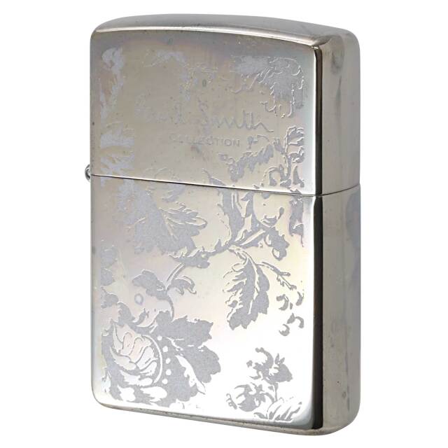 絶版/ヴィンテージ Zippo ジッポー 中古 2001年製造 ZIPPO Paul Smith Collection ポール・スミス コレクション フローラル PGメッキ  [B]使用感ありやや傷汚れあり