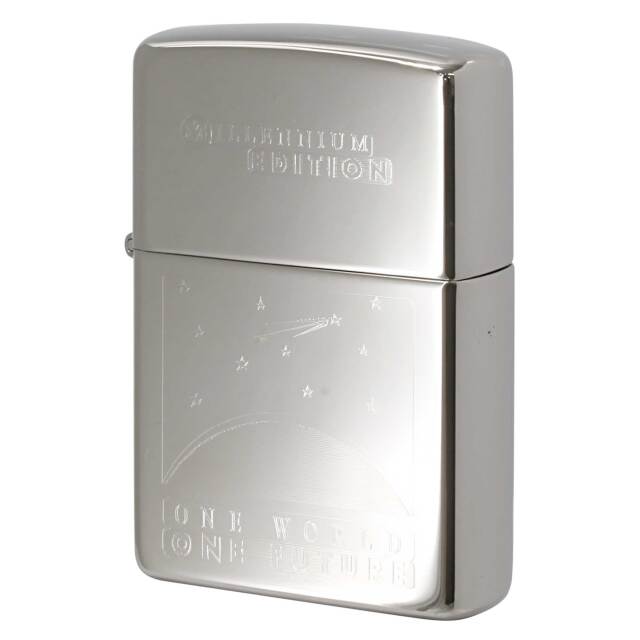 絶版/ヴィンテージ Zippo ジッポー 中古 1999年製造 ミレニアム コレクティブモデル ONE WORLD ONE FUTURE チタンコーティング  [S]ほぼ新品同様