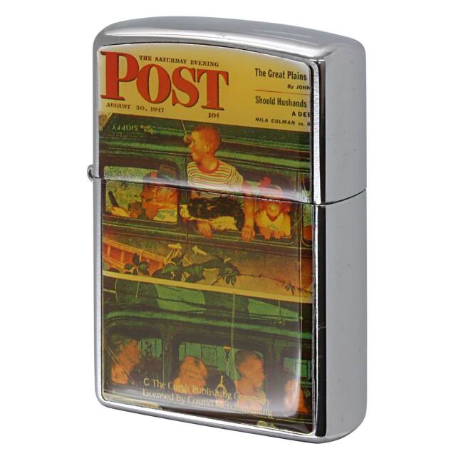 絶版/ヴィンテージ Zippo ジッポー 中古 1991年製造 ノーマン・ロックウェル サタデーイブニングポスト 表紙デザイン  [S]ほぼ新品同様